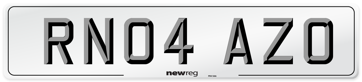 RN04 AZO Number Plate from New Reg